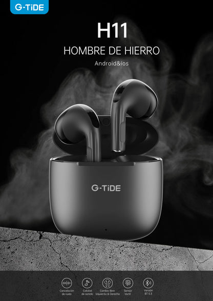 H11 G-TIDE NEGRO -AUDIFONOS